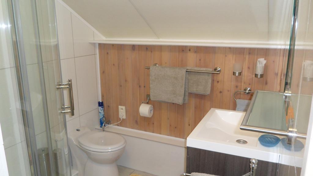 Badkamer met douche en toilet